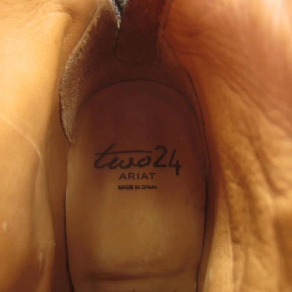 Two24 Ariat Boots‎ Women US 7.5B Brown Suances Leather Ankle Western Spain